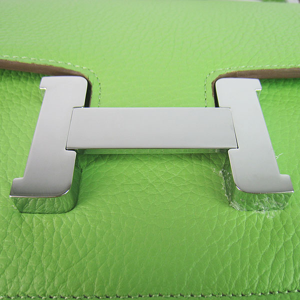 7A Hermes Constance Togo Leather Single Bag Green Silver Hardware H020